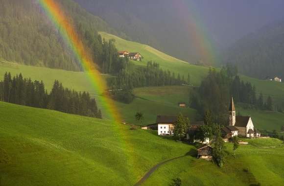 Rainbow Over South Tyrol, Austria
