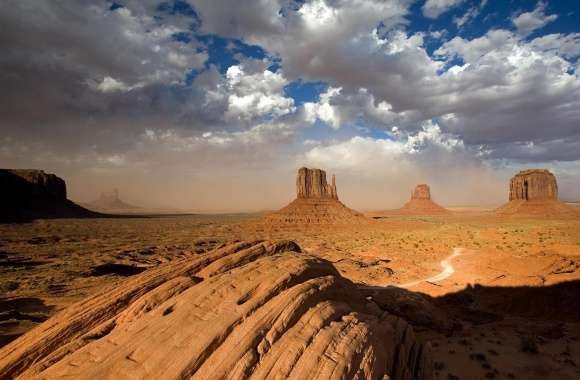 Sandstorm In Monument Valley Utah