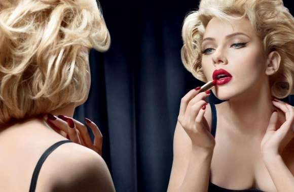 Scarlett Johansson Red Lipstick wallpapers hd quality