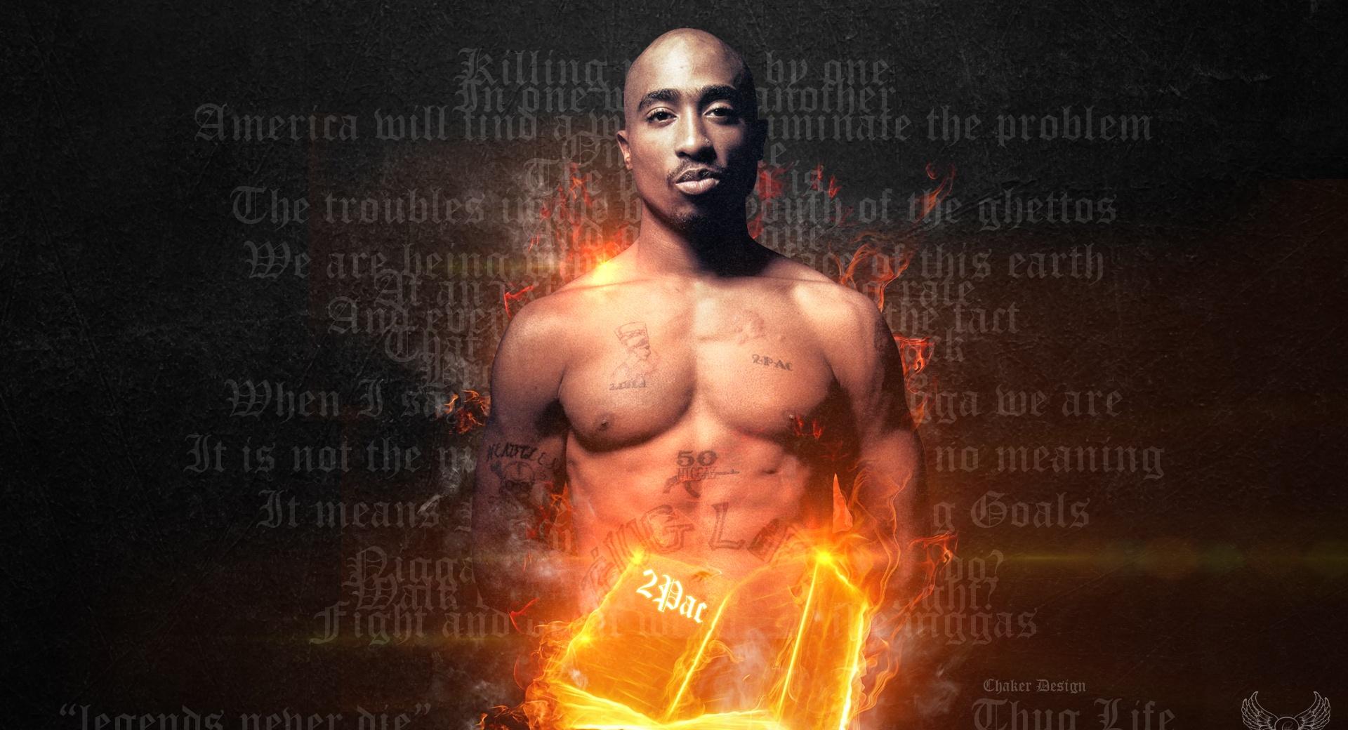 2Pac-HD Wallpaper by Chaker Design at 640 x 1136 iPhone 5 size wallpapers HD quality
