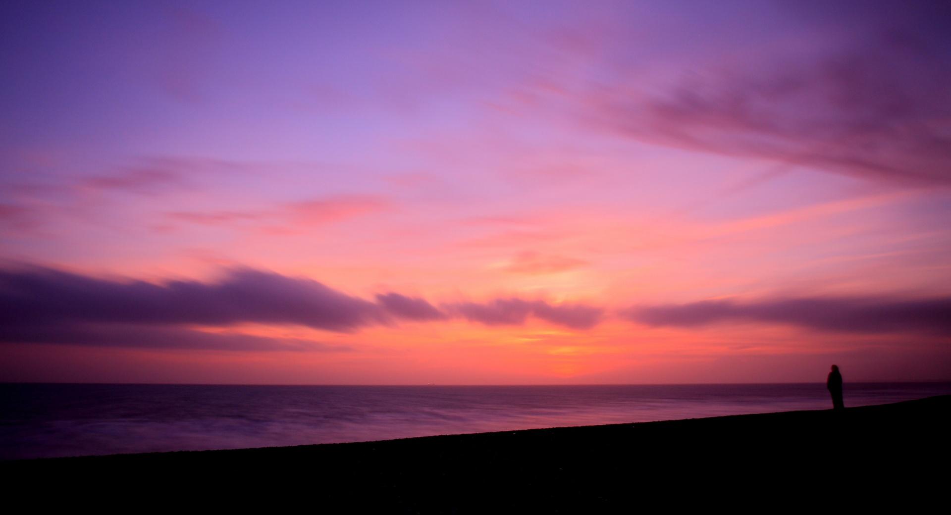 Alone On The Beach at 640 x 1136 iPhone 5 size wallpapers HD quality