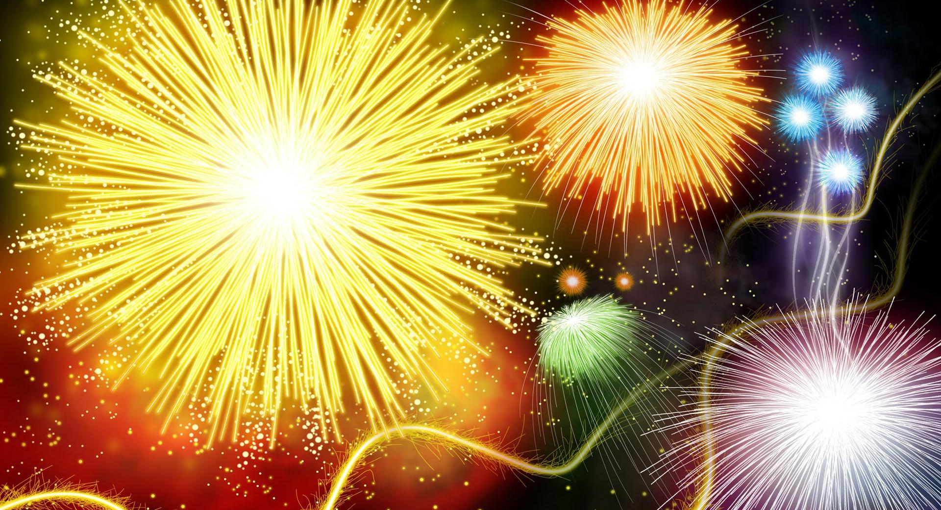 Amazing Fireworks at 1024 x 1024 iPad size wallpapers HD quality
