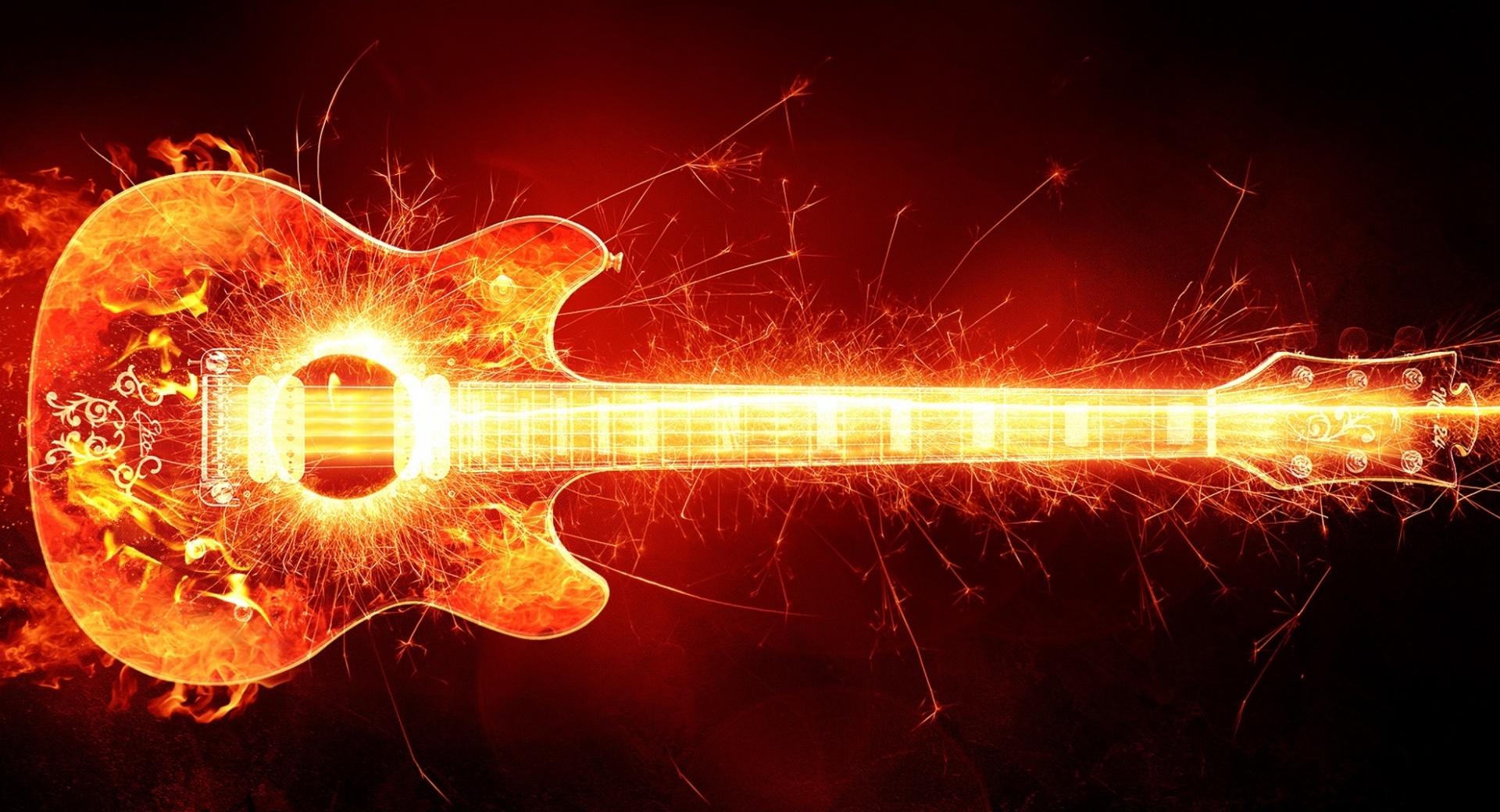 Blazing Guitar at 1152 x 864 size wallpapers HD quality