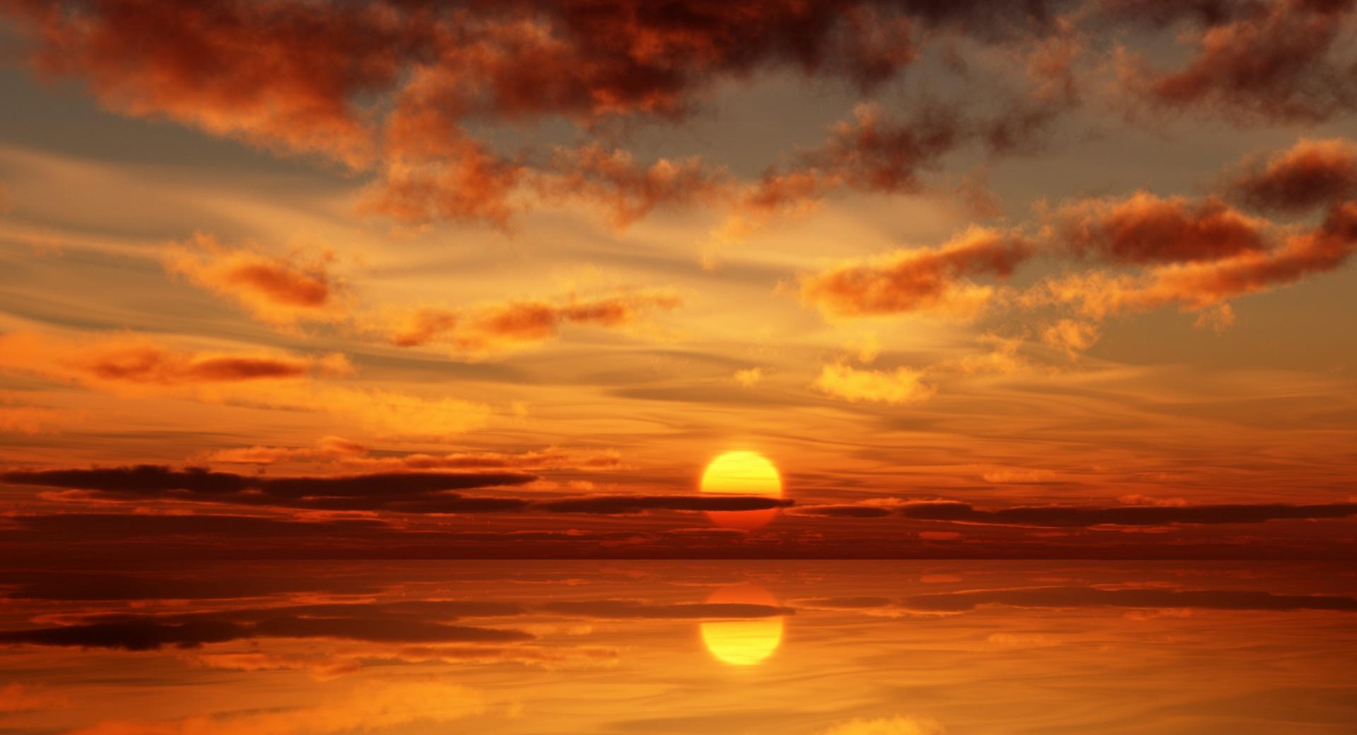 Burning Sunset Reflection at 640 x 1136 iPhone 5 size wallpapers HD quality