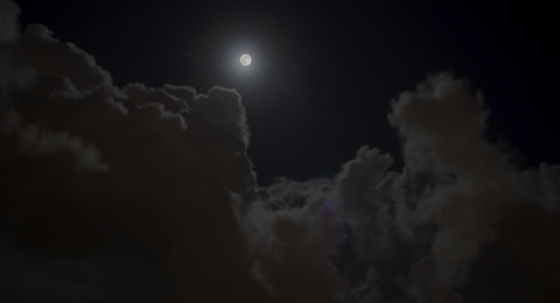 Clouds and The Moon at 320 x 480 iPhone size wallpapers HD quality