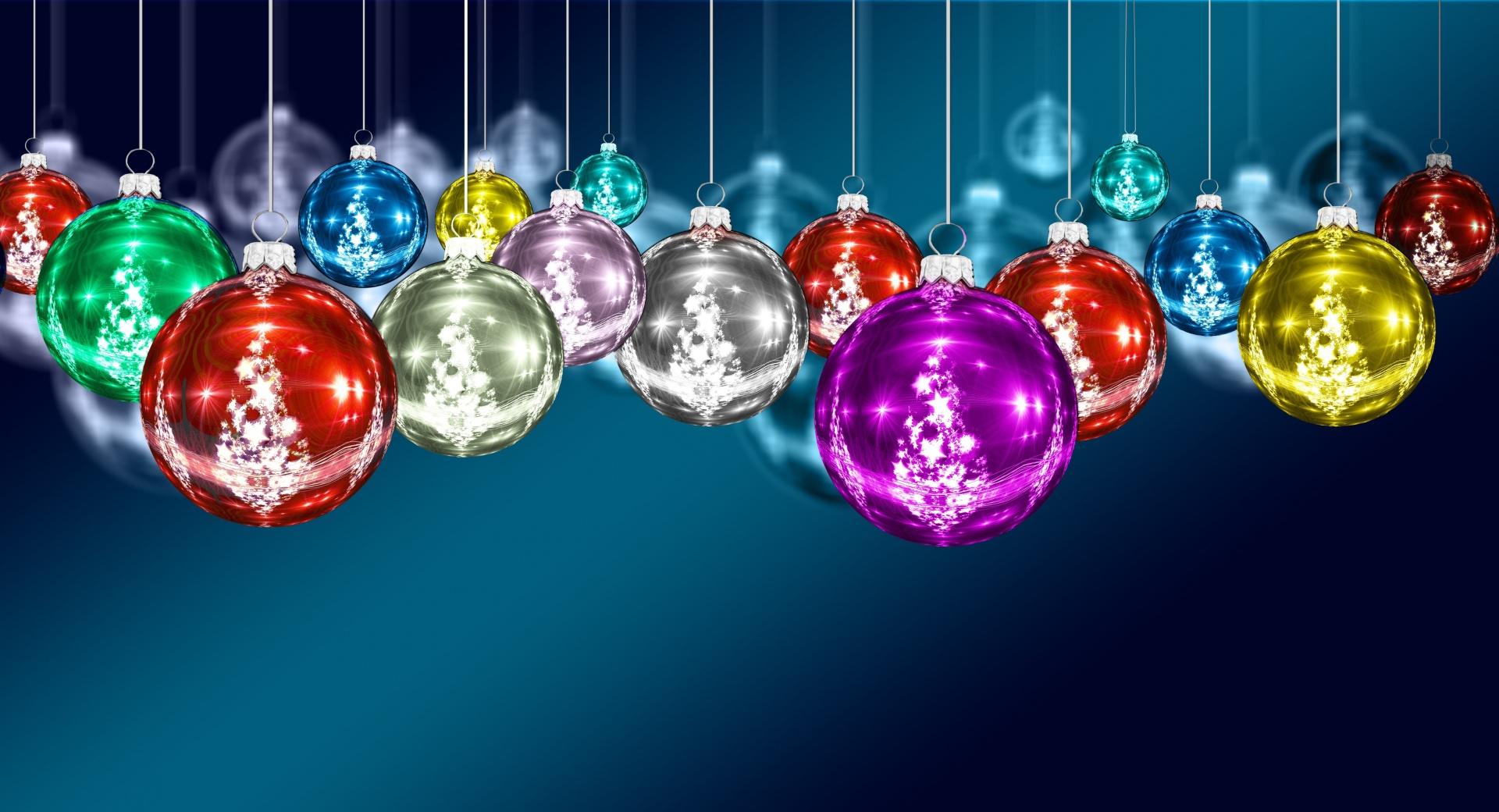 Colorful Christmas Balls at 1600 x 1200 size wallpapers HD quality