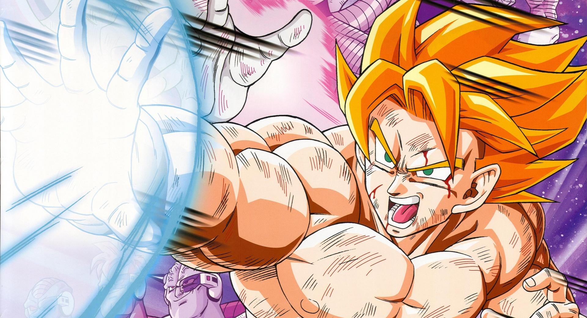 Dragon Ball Z - Super Saiyan Goku at 320 x 480 iPhone size wallpapers HD quality