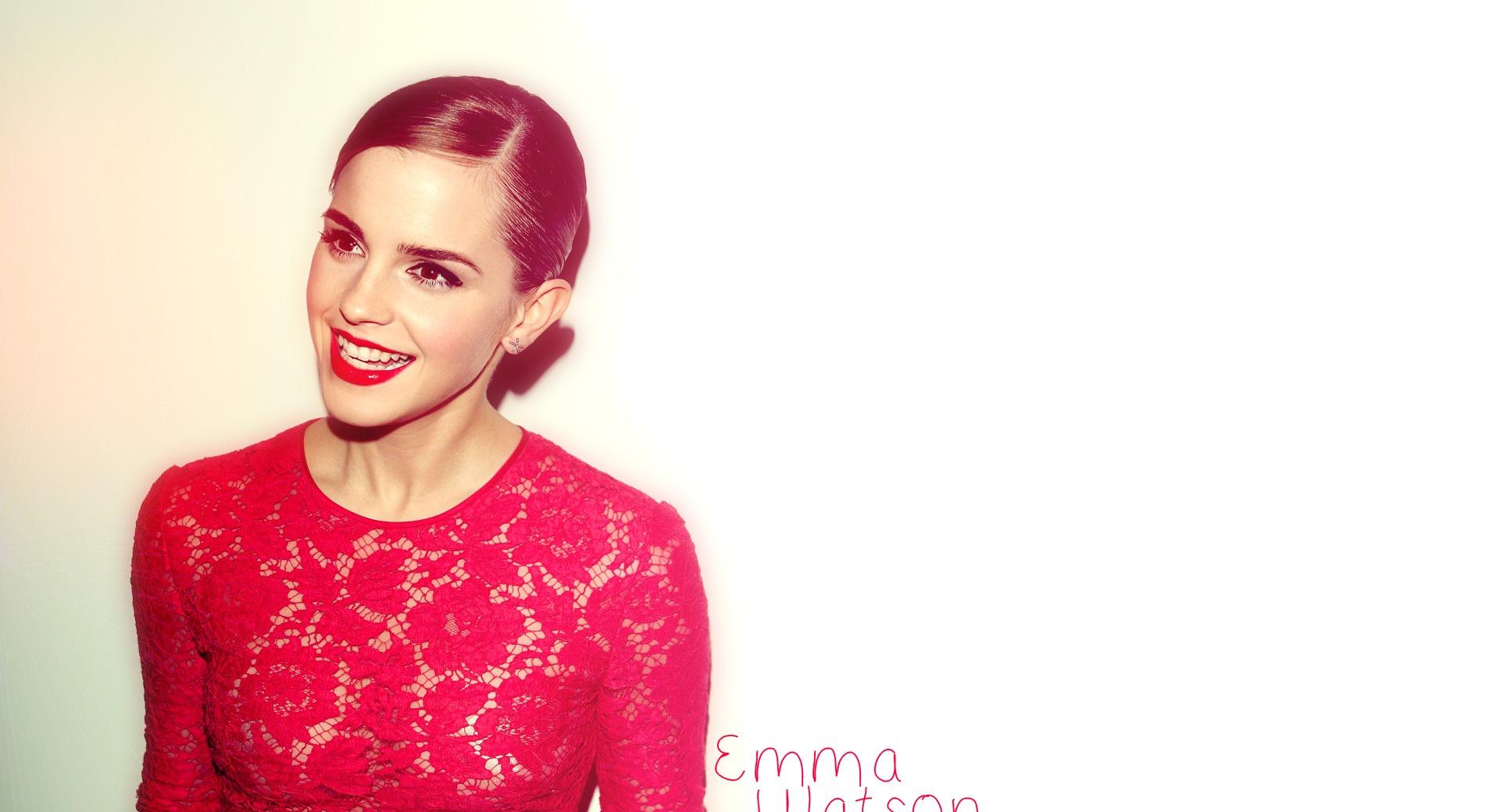 Emma Watson Red Dress (2012) at 2048 x 2048 iPad size wallpapers HD quality