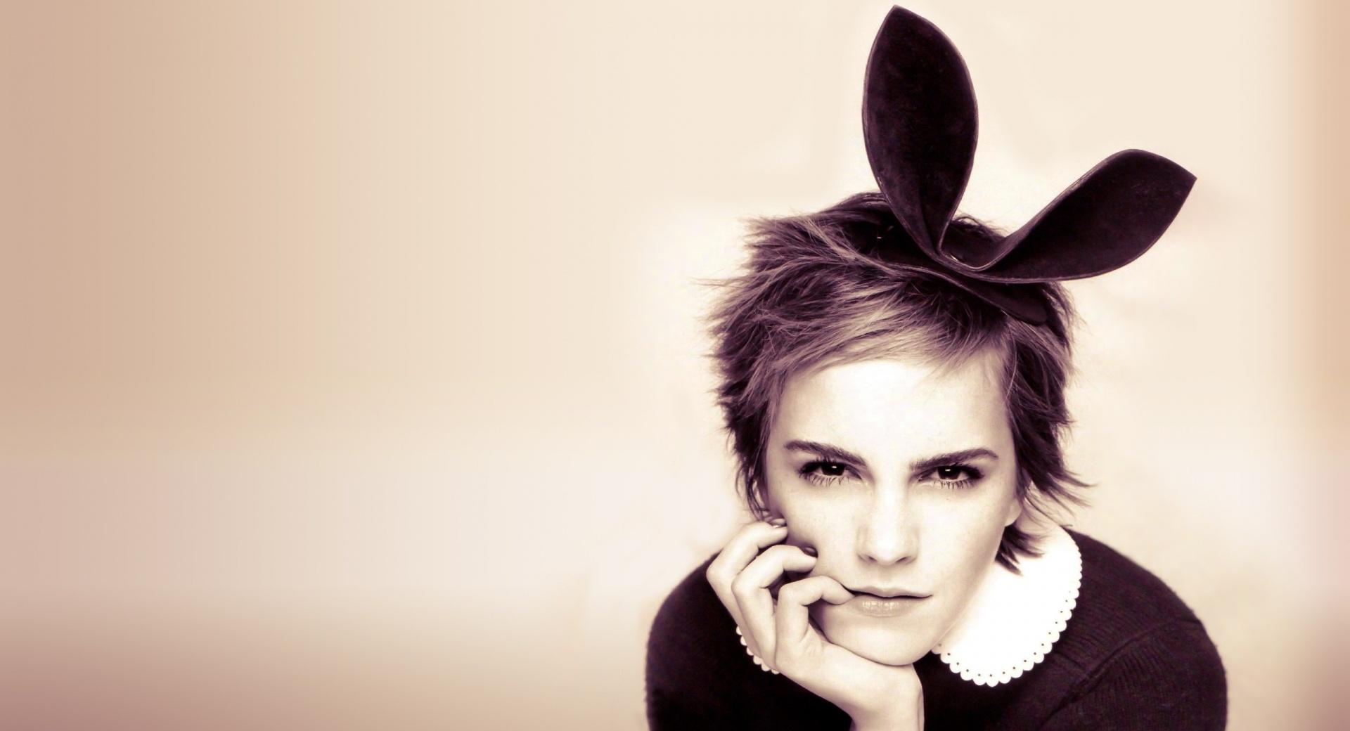 Emma Watson With Bunny Ears at 750 x 1334 iPhone 6 size wallpapers HD quality