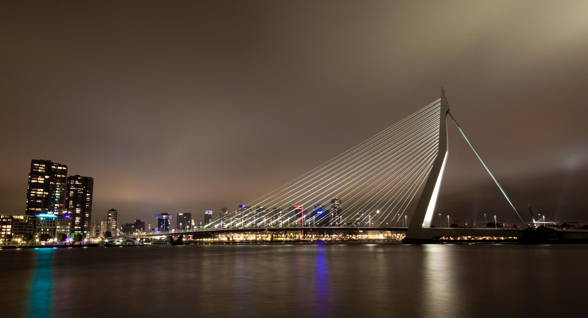 Erasmus Bridge, Rotterdam, The Netherlands at 1024 x 1024 iPad size wallpapers HD quality