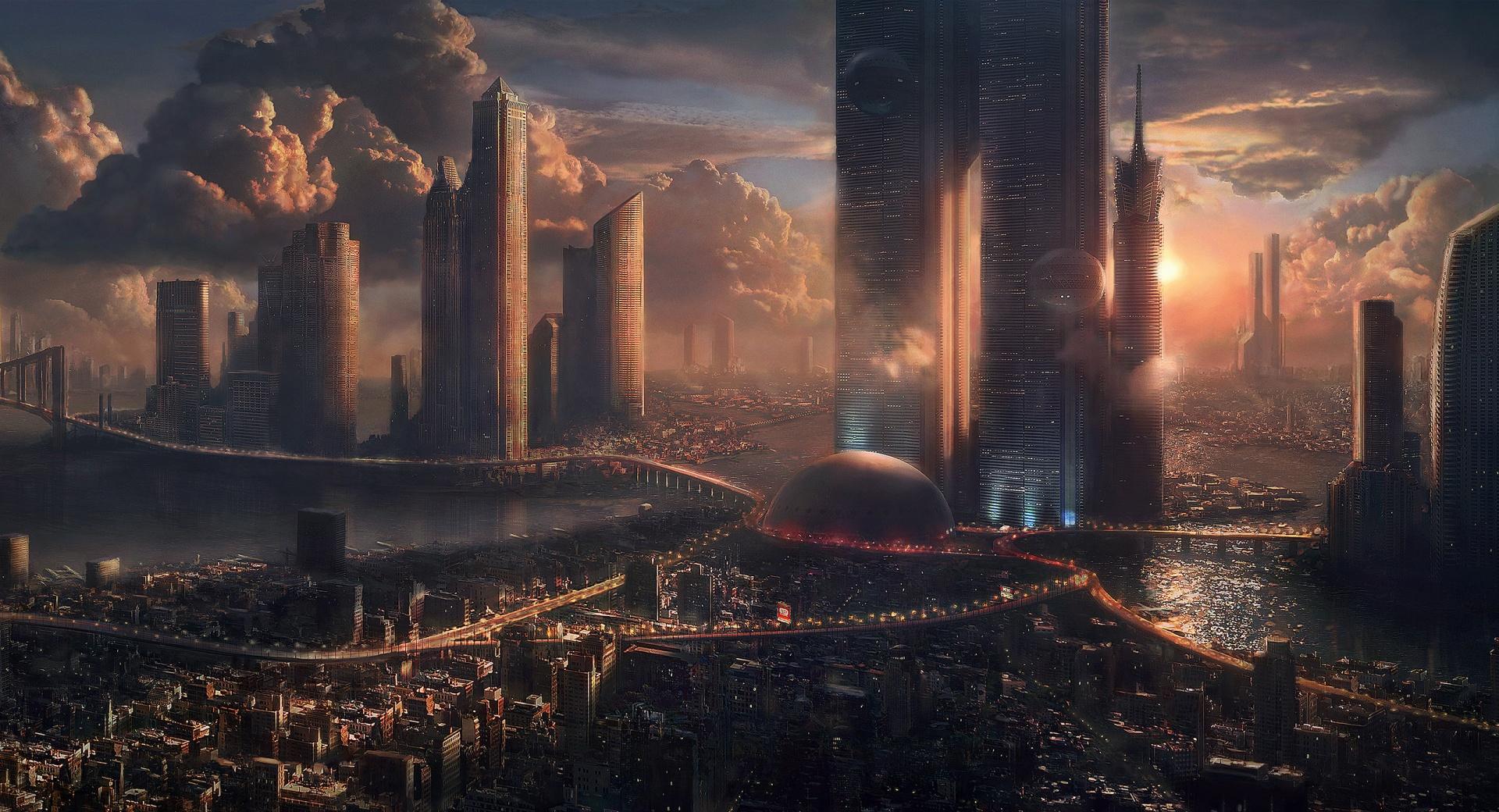 Futuristic Cityscape at 1280 x 960 size wallpapers HD quality