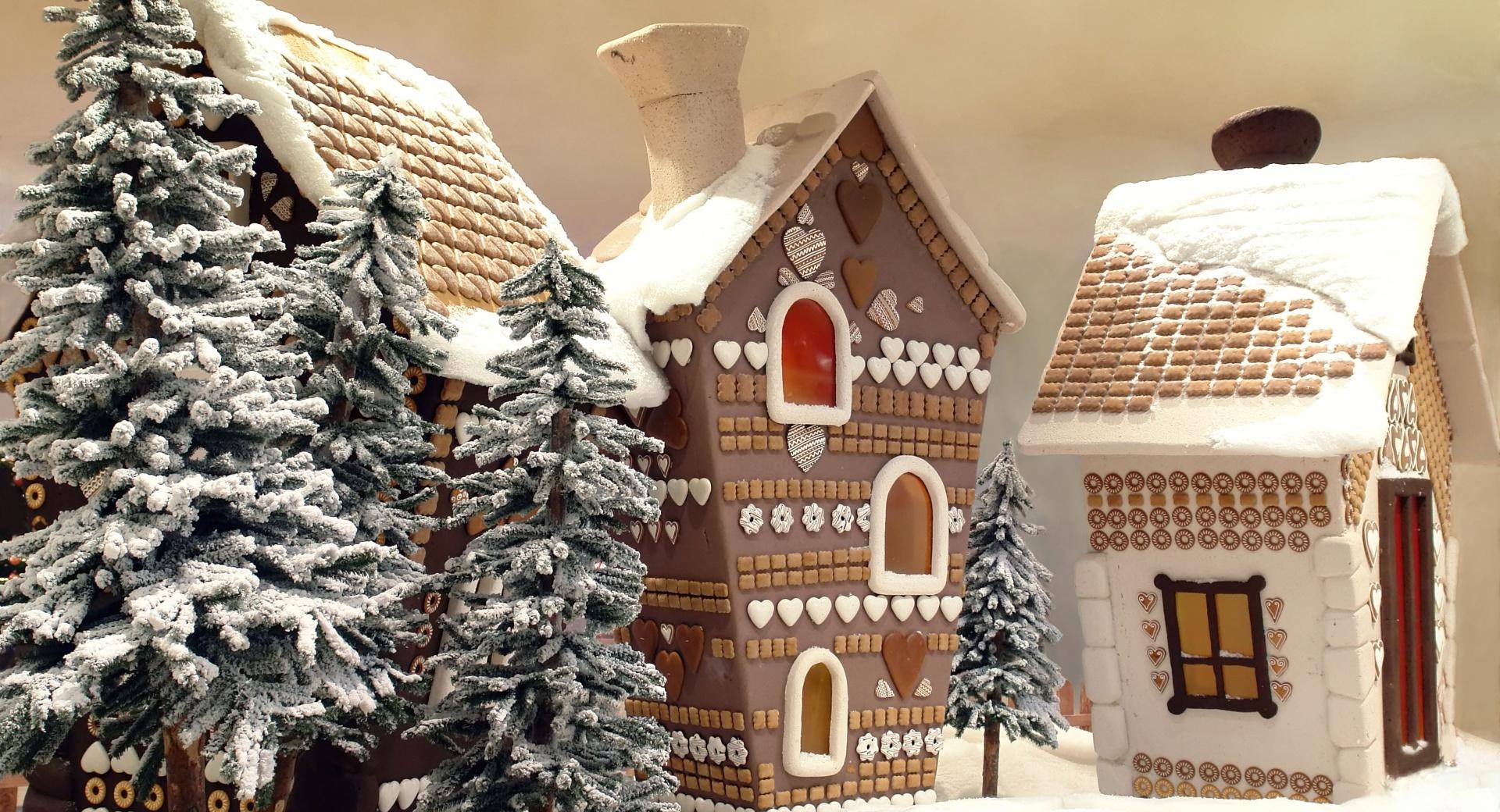 Gingerbread Houses at 1024 x 1024 iPad size wallpapers HD quality