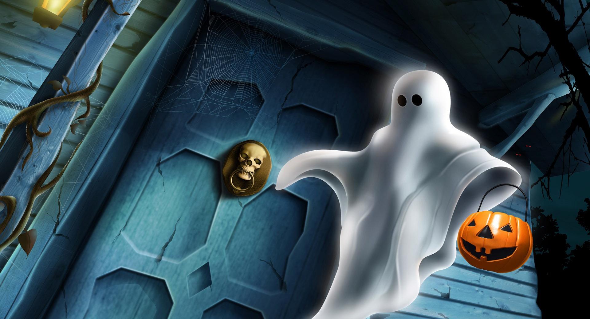 Halloween Ghost at 320 x 480 iPhone size wallpapers HD quality