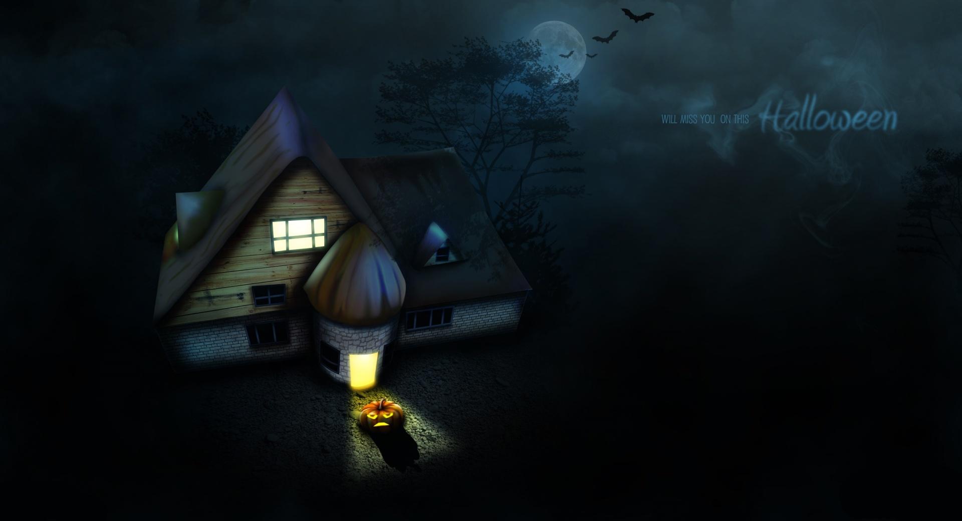 Halloween House at 640 x 1136 iPhone 5 size wallpapers HD quality