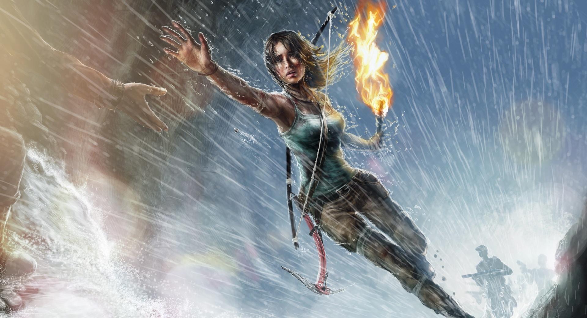 Lara Croft Game Rain at 1280 x 960 size wallpapers HD quality