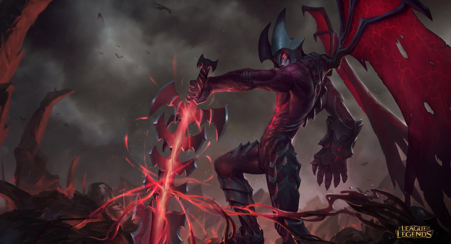 LoL Aatrox at 320 x 480 iPhone size wallpapers HD quality