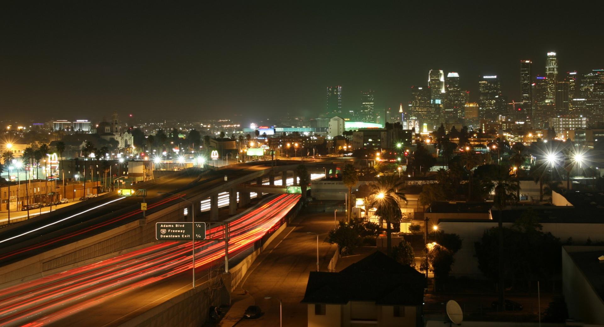 Los Angeles By Night at 640 x 1136 iPhone 5 size wallpapers HD quality