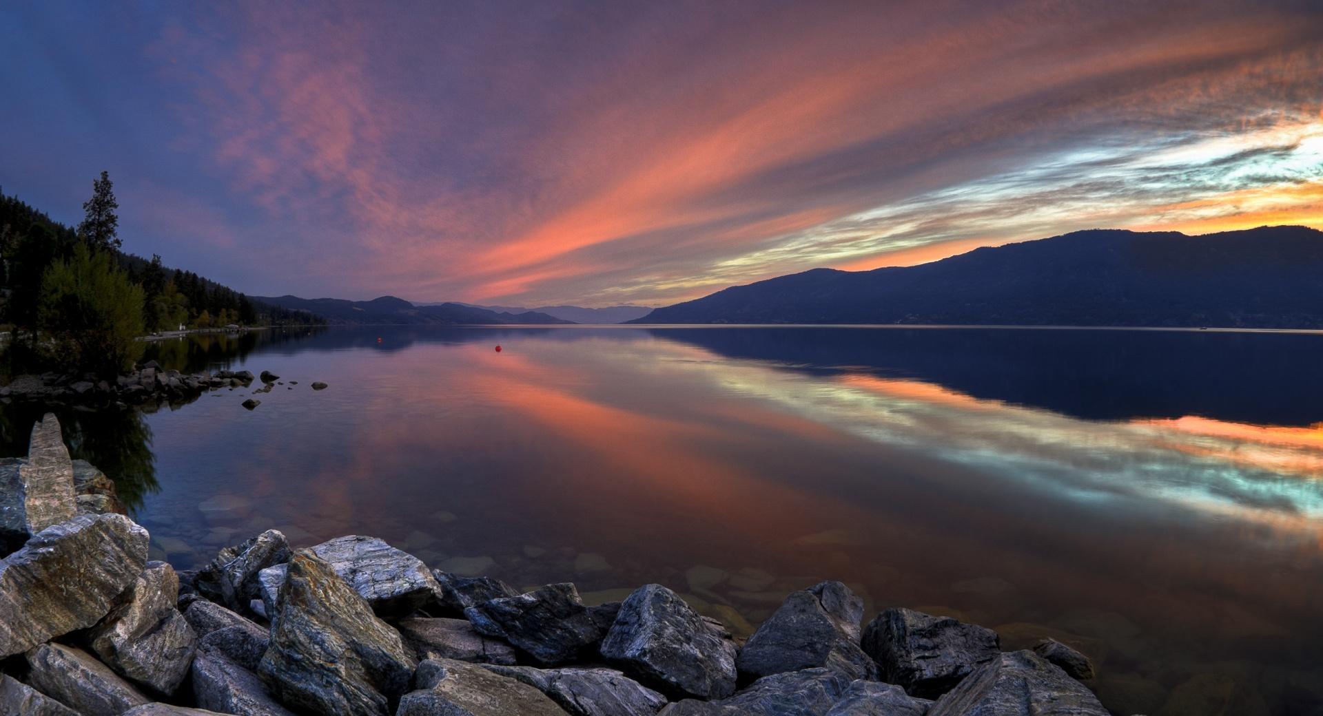 Mountain Lake Sunset wallpapers HD quality