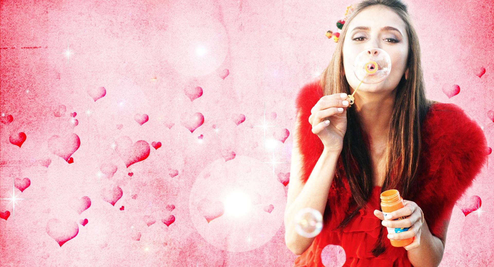 Nina Dobrev Blowing Bubbles at 1024 x 768 size wallpapers HD quality