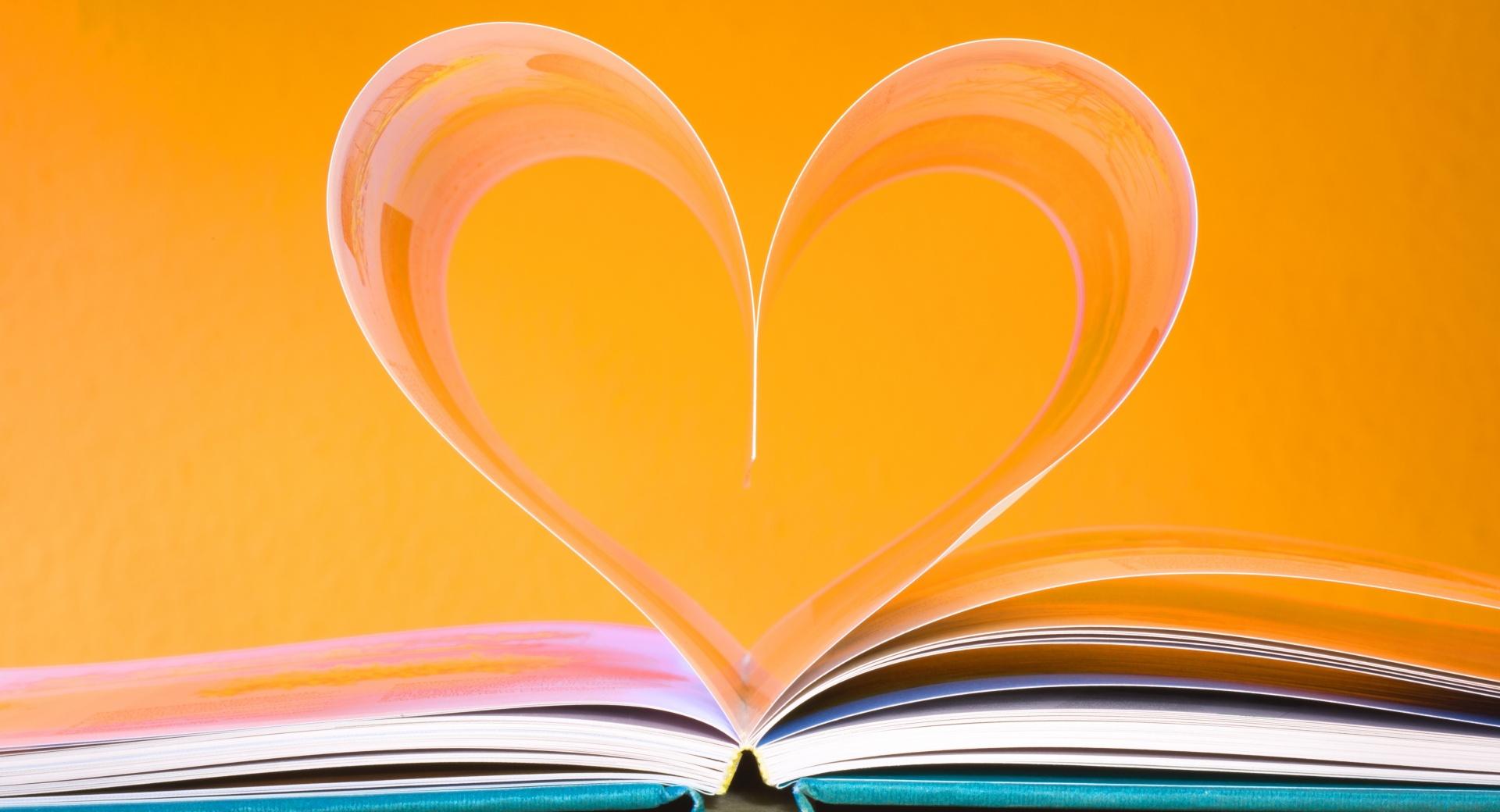 Open Book Heart at 640 x 960 iPhone 4 size wallpapers HD quality