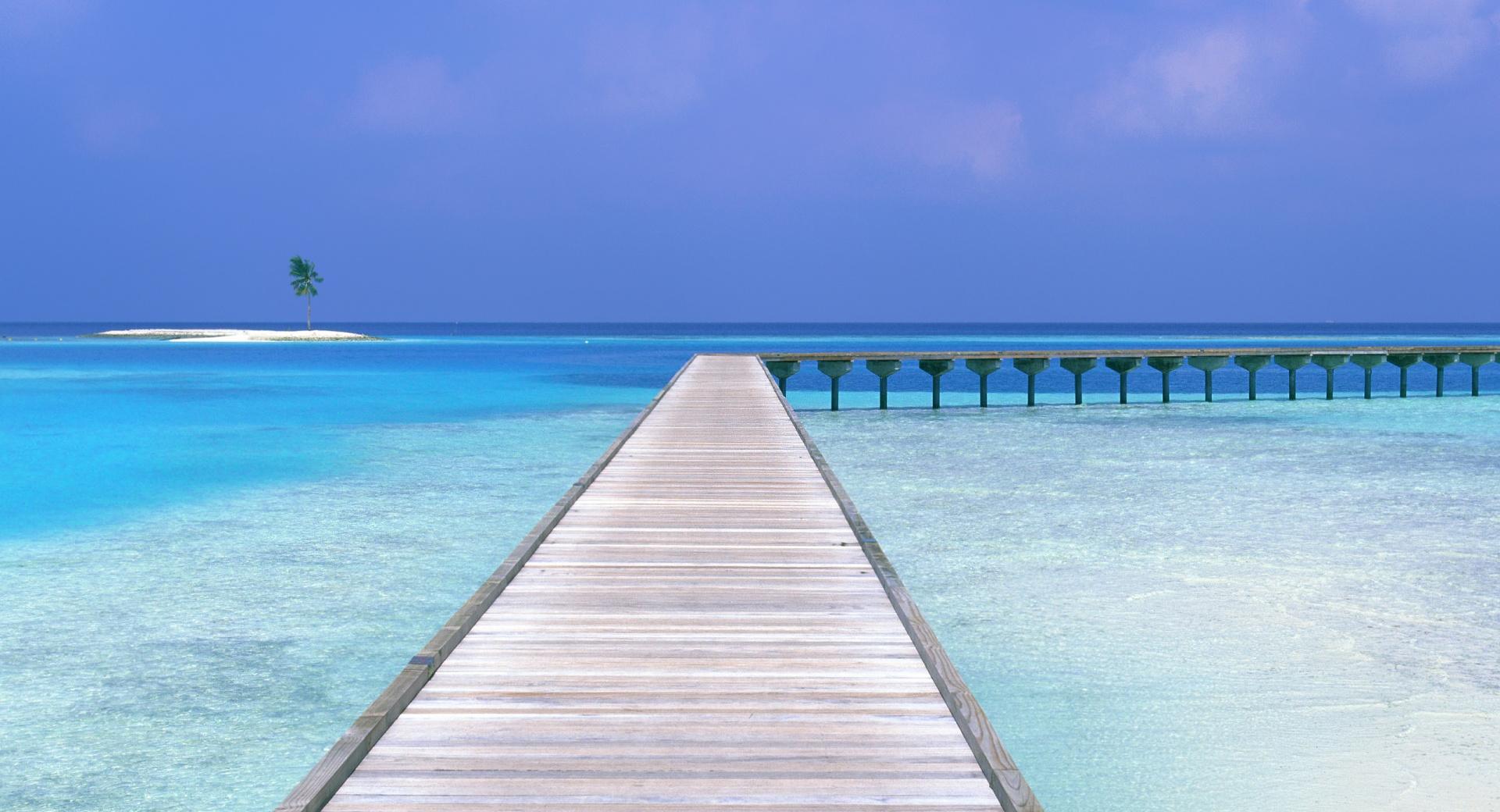 Pier Tropical Seascape at 1280 x 960 size wallpapers HD quality