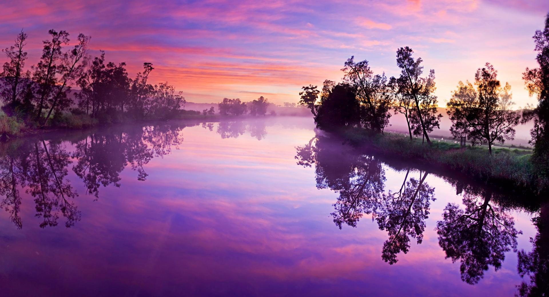 Purple River Reflection at 750 x 1334 iPhone 6 size wallpapers HD quality
