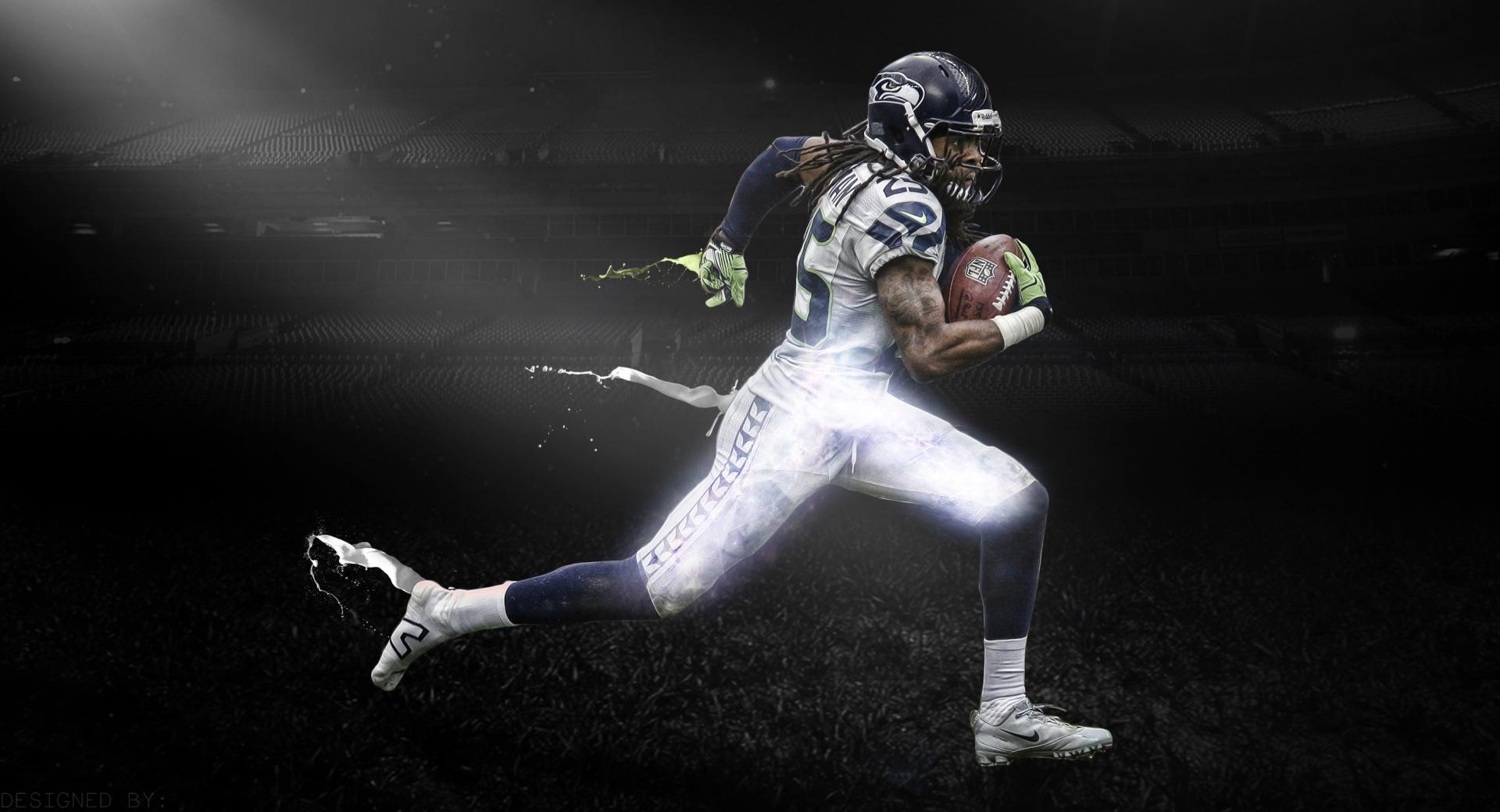 Richard Sherman Dark Stadium at 1600 x 1200 size wallpapers HD quality