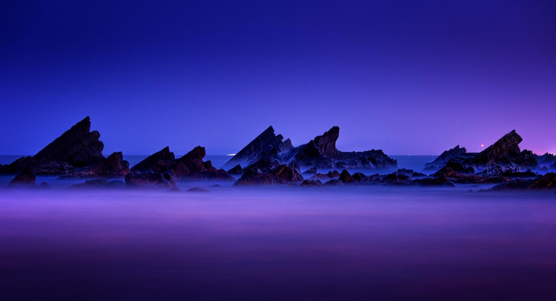 Rocks Layers Sea Mist wallpapers HD quality