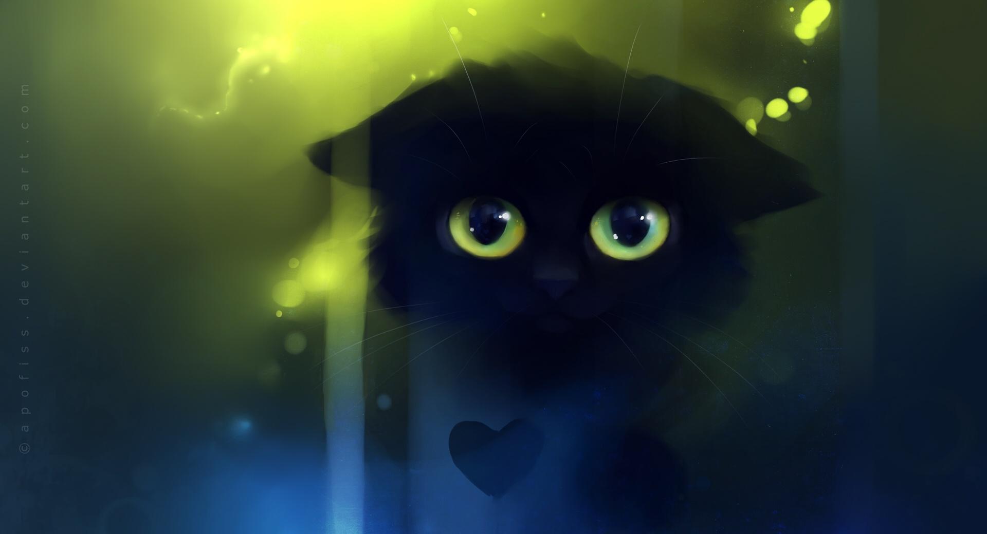 Sad Kitty Painting at 1152 x 864 size wallpapers HD quality