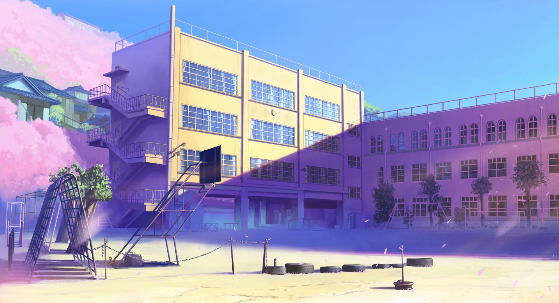 Schoolyard Manga at 640 x 1136 iPhone 5 size wallpapers HD quality