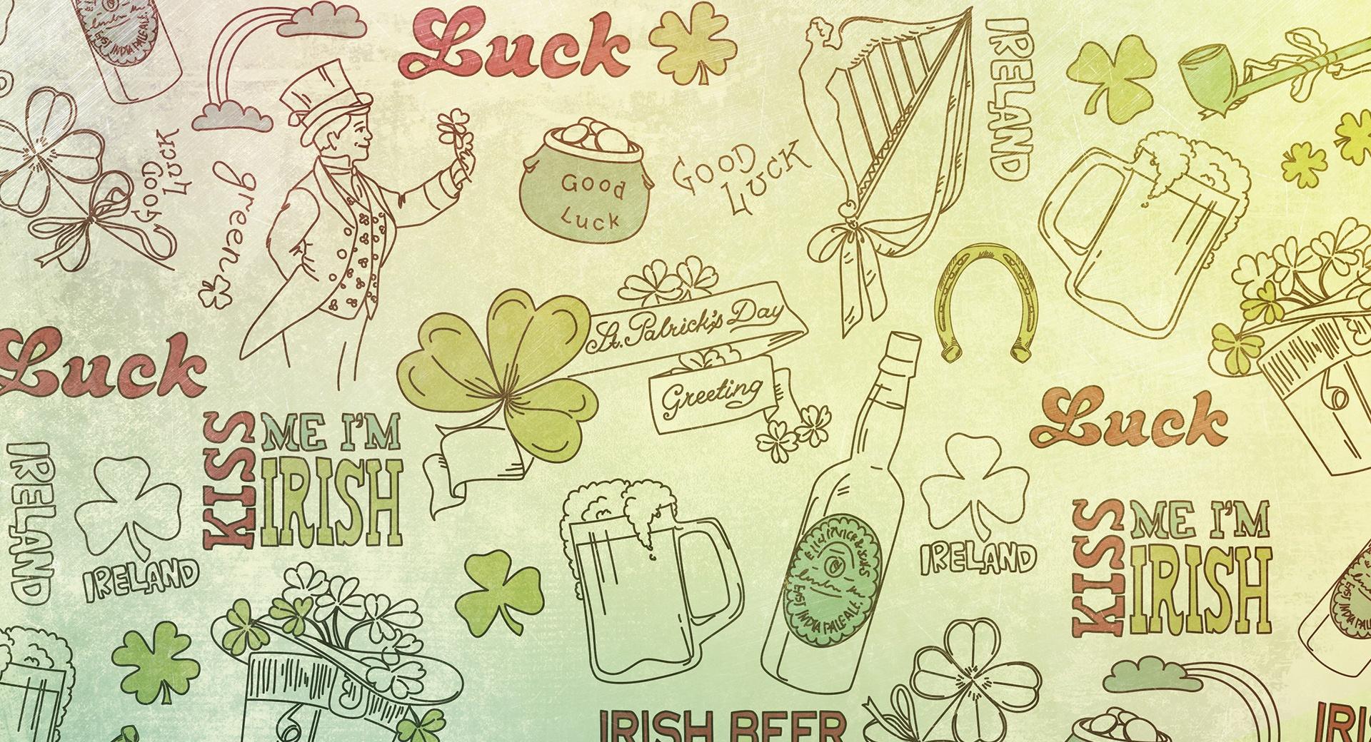 St. Patricks Day Good Luck Background at 320 x 480 iPhone size wallpapers HD quality