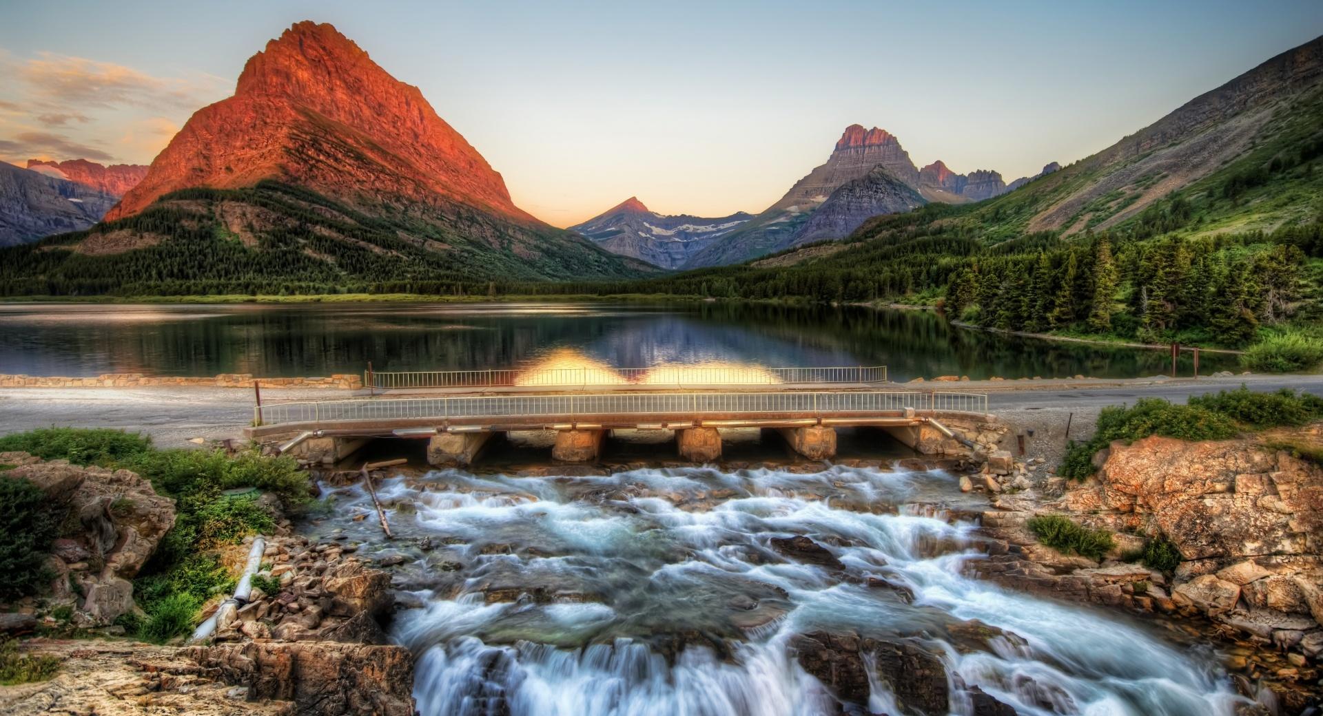 The Glacier National Park At Sunrise at 640 x 1136 iPhone 5 size wallpapers HD quality