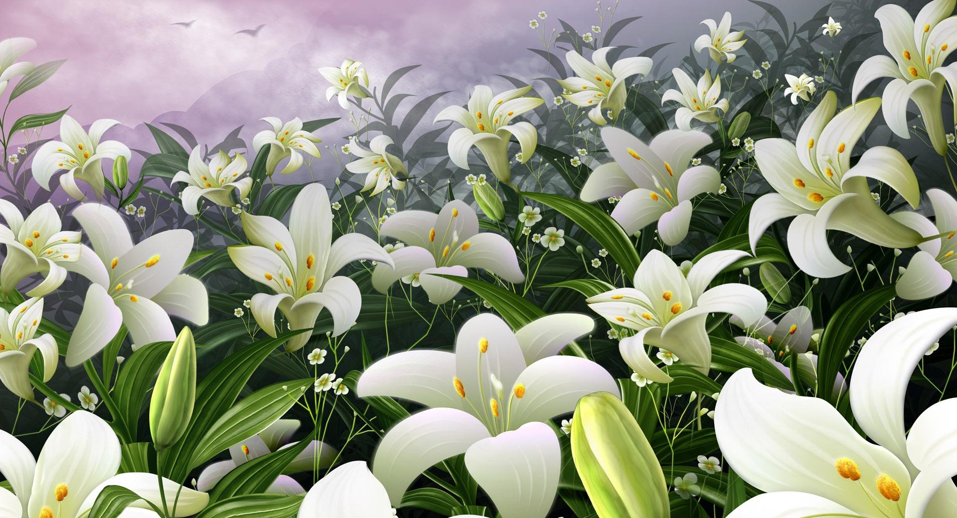 White Lilies at 750 x 1334 iPhone 6 size wallpapers HD quality