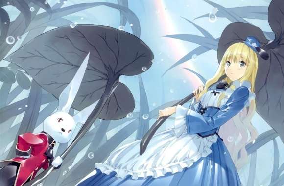 Alice In Wonderland And The White Rabbit Anime