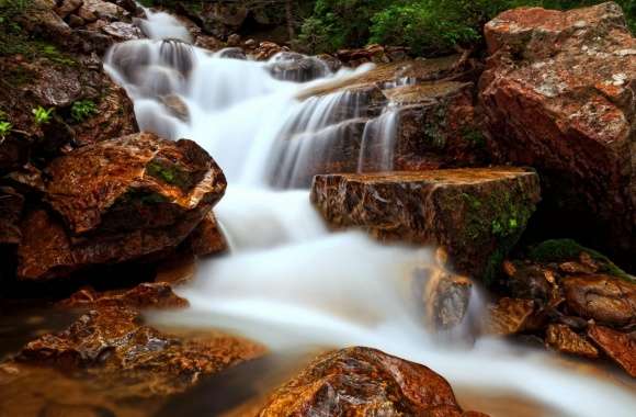 Beautiful Forest Waterfall Long Exposure wallpapers hd quality