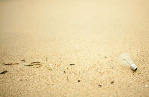 Light Bulb On Sand