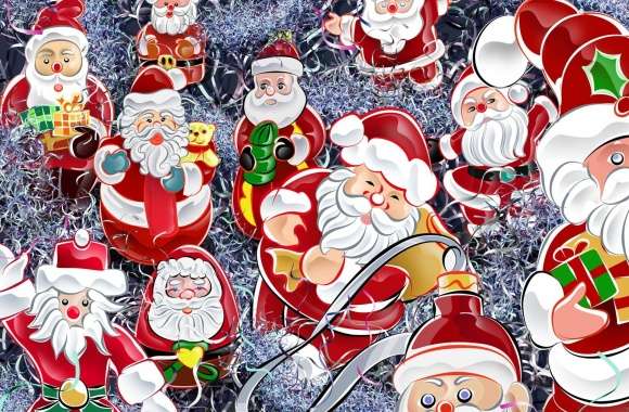 Lots Of Santas Christmas wallpapers hd quality