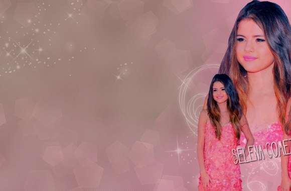 Selena Gomez 2012 Pink Dress wallpapers hd quality