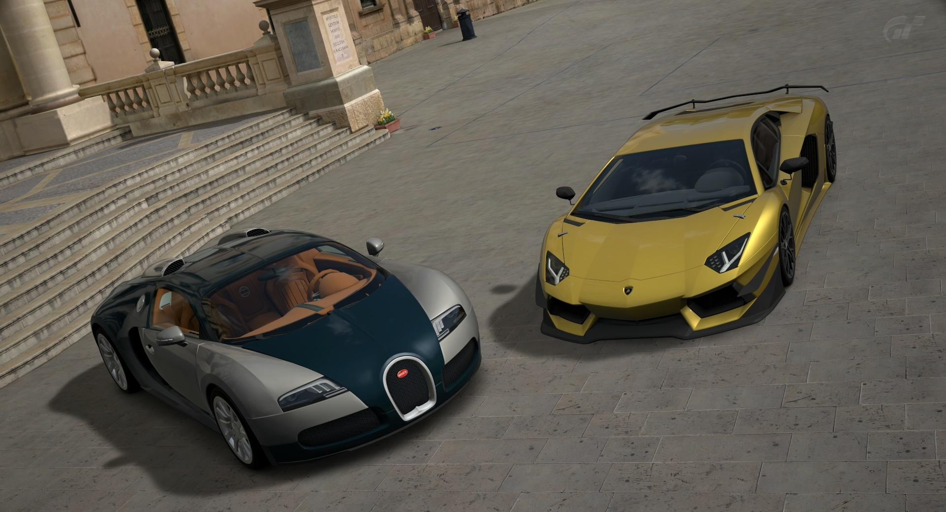 Gran Turismo Lamborghini and Bugatti at 1334 x 750 iPhone 7 size wallpapers HD quality
