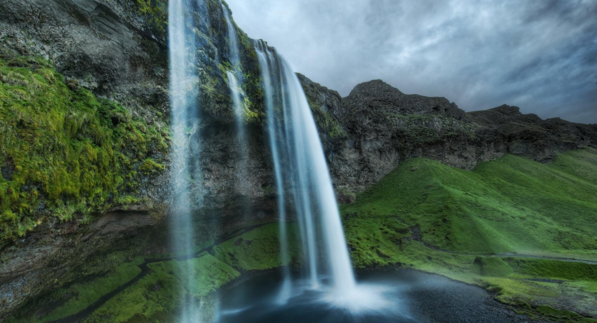 Iceland Waterfall at 320 x 480 iPhone size wallpapers HD quality