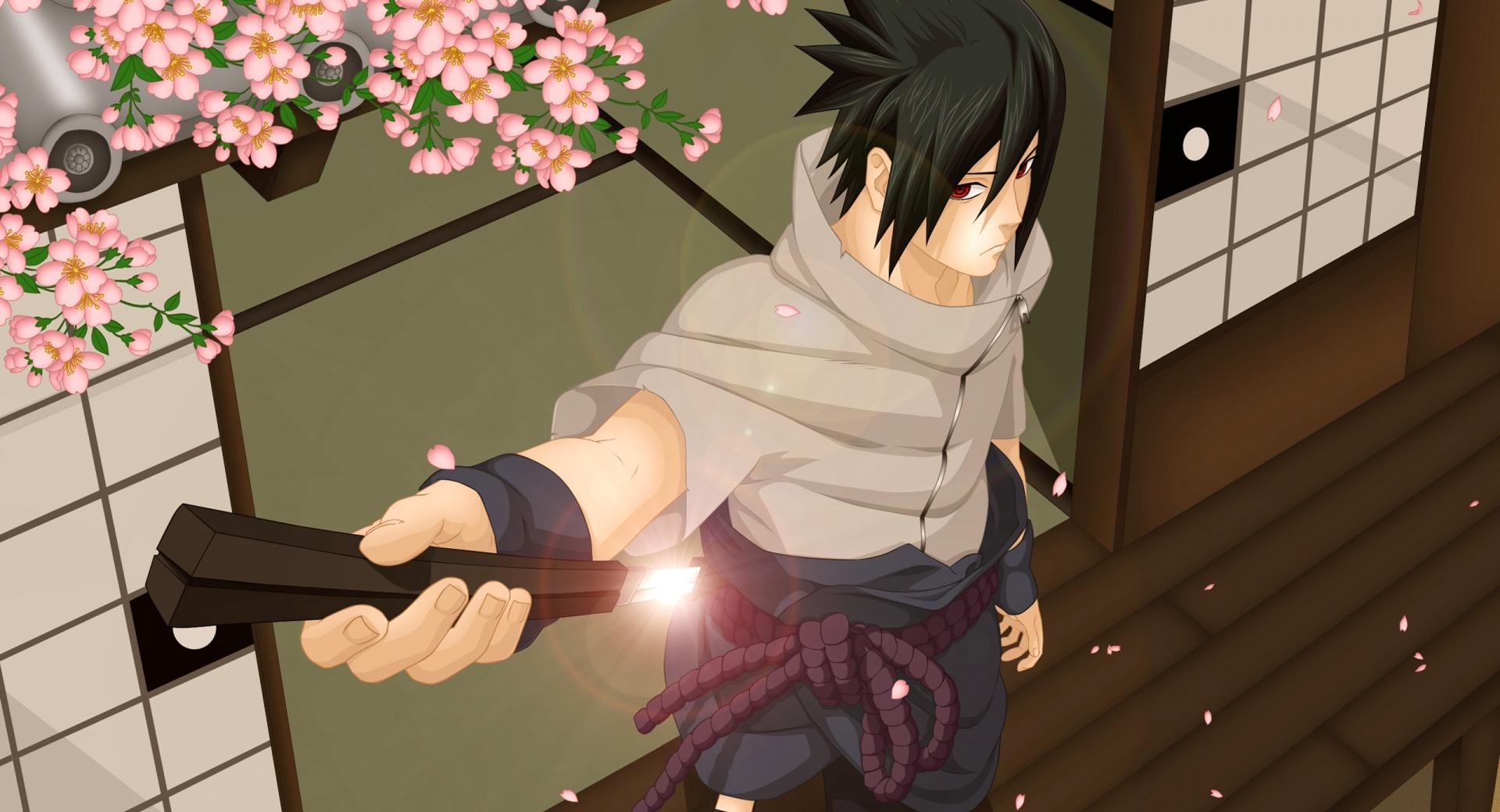 Naruto - Sasuke Before Battle at 320 x 480 iPhone size wallpapers HD quality