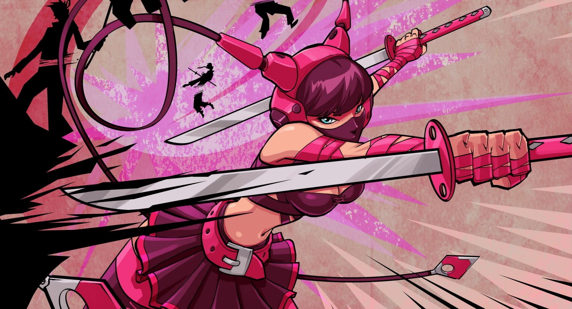 Pink Sword Girl at 1024 x 1024 iPad size wallpapers HD quality