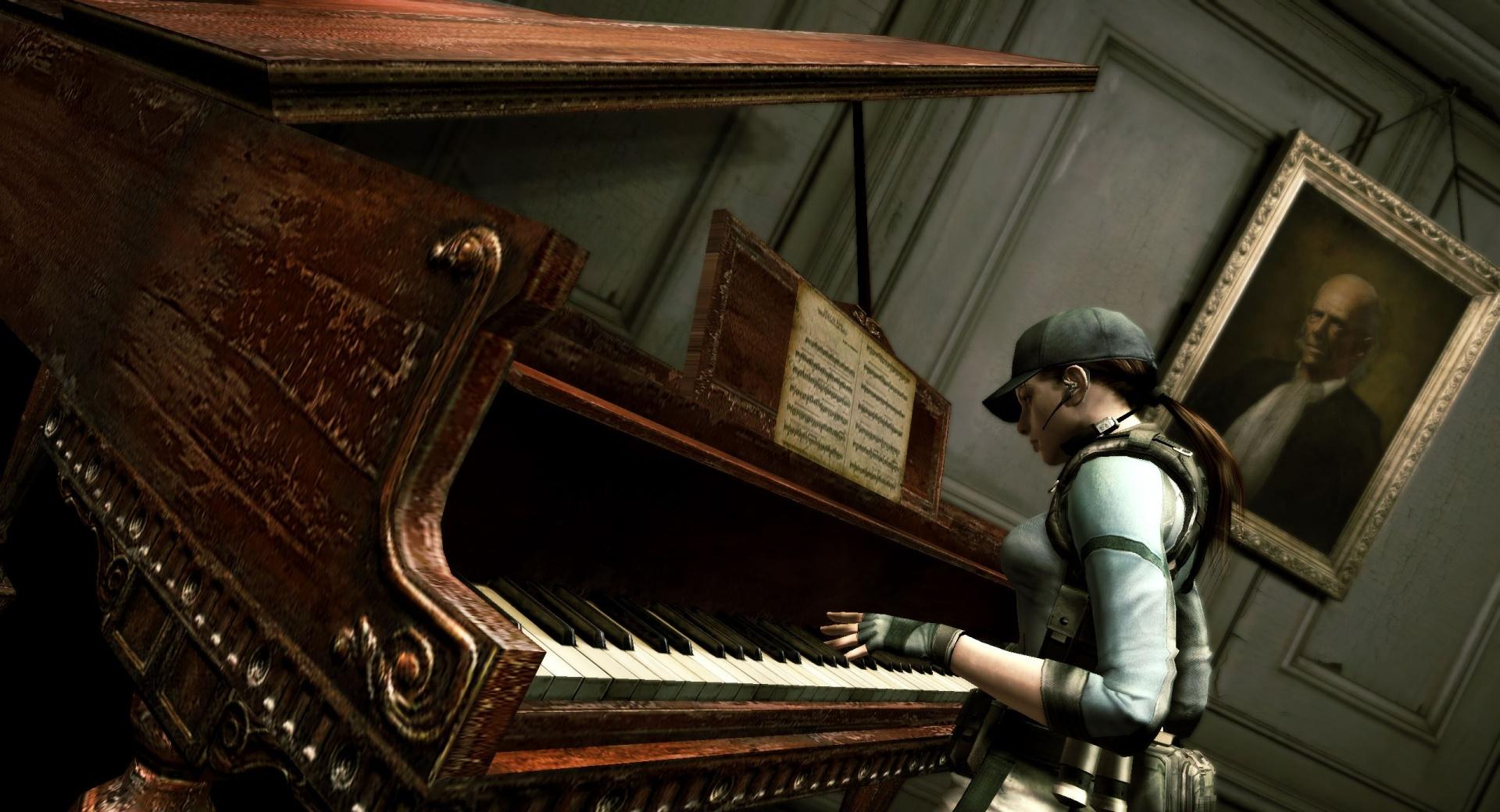 Resident Evil Jill Playing Piano at 750 x 1334 iPhone 6 size wallpapers HD quality