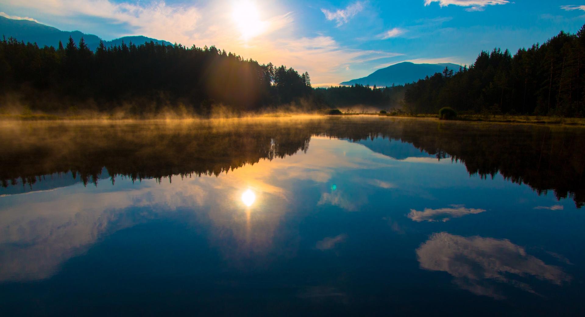 Sun Rise Carinthia Austria Egelsee at 640 x 1136 iPhone 5 size wallpapers HD quality