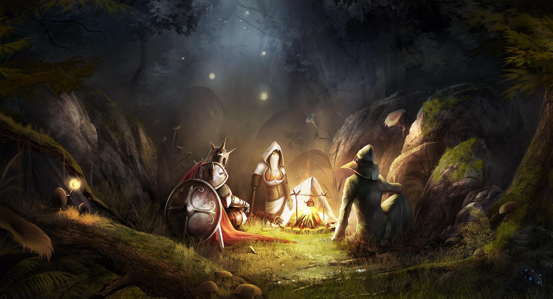 Trine 2 Story Campfire at 1024 x 768 size wallpapers HD quality