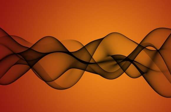 Transparent Waves On Orange Background wallpapers hd quality