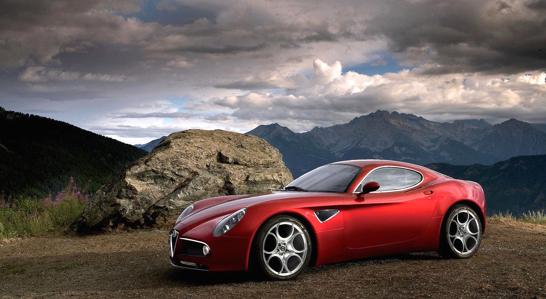 Alfa romeo 8c competition at 640 x 960 iPhone 4 size wallpapers HD quality