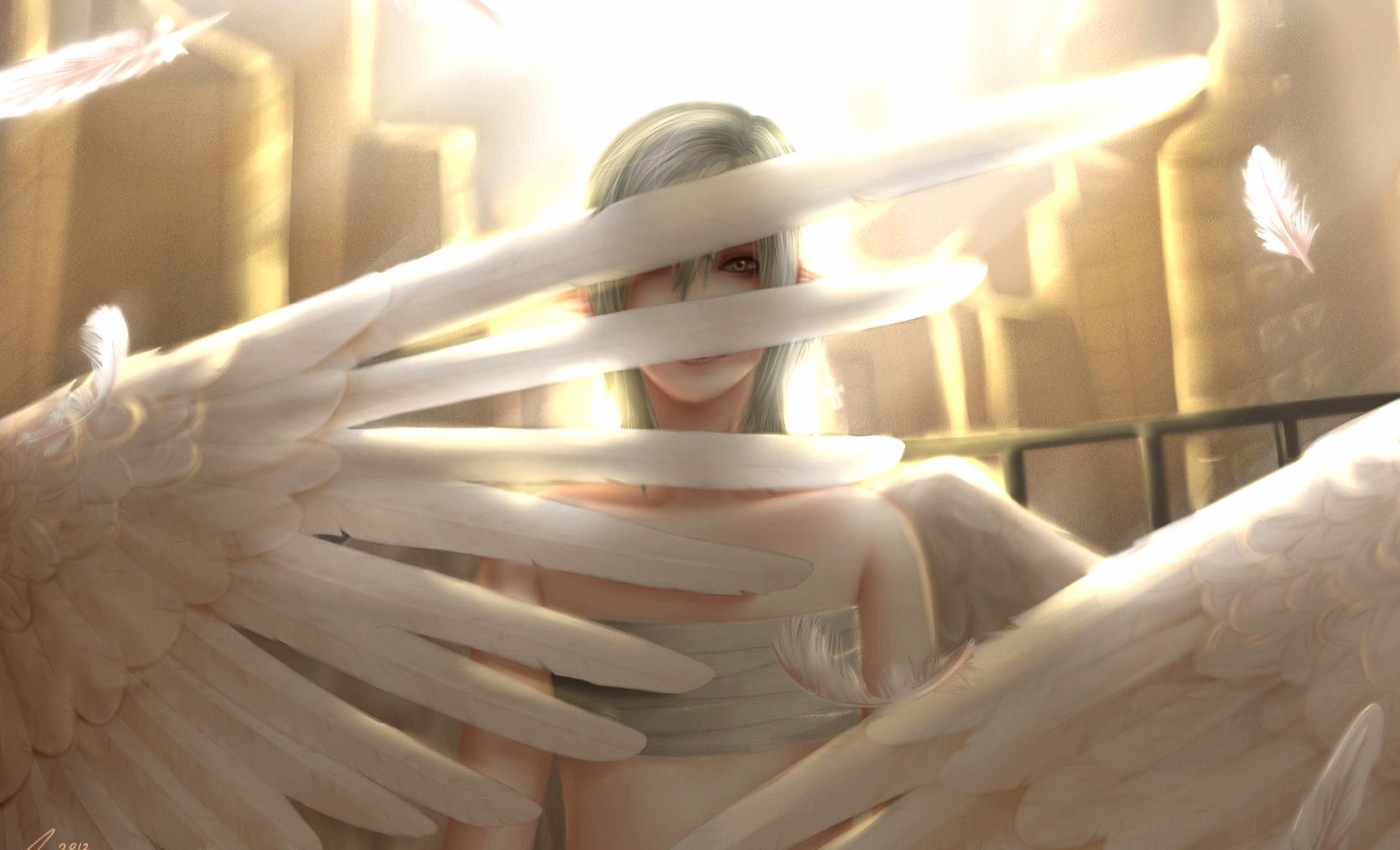 Angel wings white at 1600 x 1200 size wallpapers HD quality