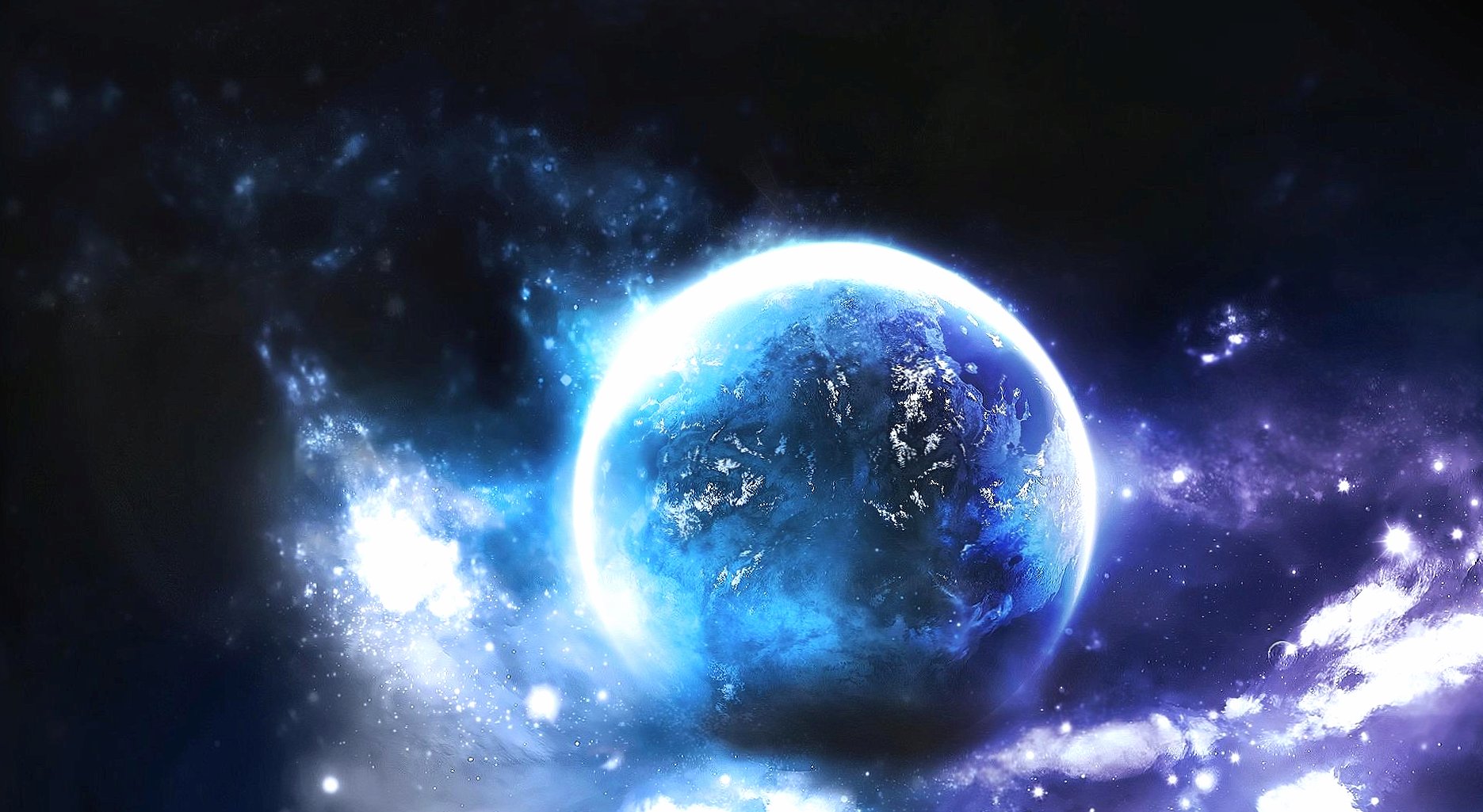 Azure planet at 1152 x 864 size wallpapers HD quality