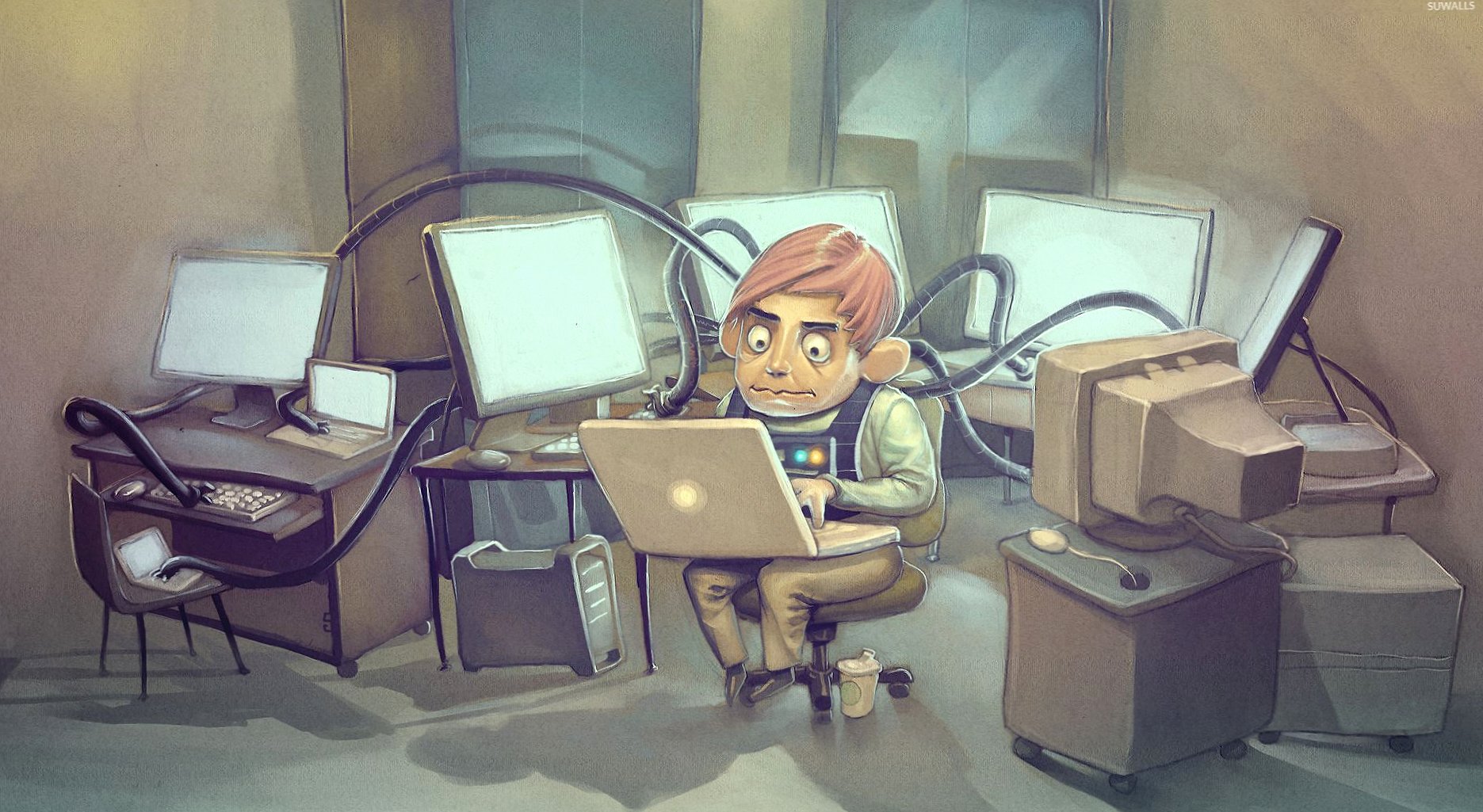 Computer genius working in the lab wallpapers HD quality